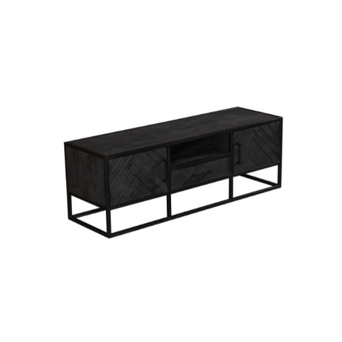 Visgraat TV meubel Zwart | New York | Starfurn | 145 cm