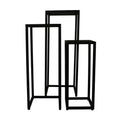Set van 3 Vierkante Visgraat Sidetables Zwart | Mangohout/ijzer | Verona | HSM collection | 35 cm
