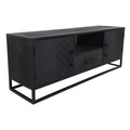 Visgraat TV meubel Zwart |  Mangohout/ijzer | Verona | HSM collection | 150 cm